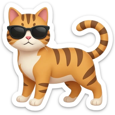 Cat wearing sunglasses sticker
