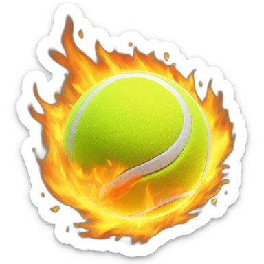 tennis ball fire sticker