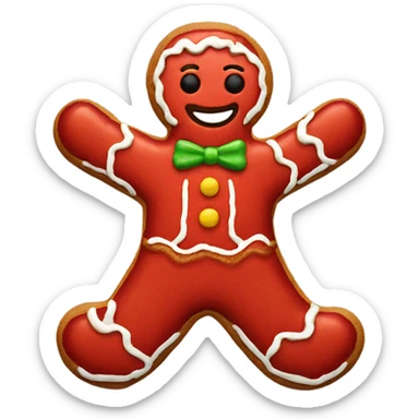 All red gingerbread man with yellow details sticker