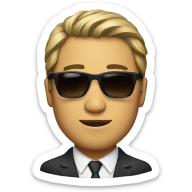 man with a suit and sunglasses sticker