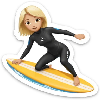 Blonde girl surfing sticker