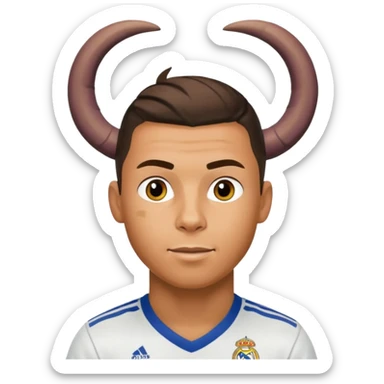 I want Ronaldo in Madrid and something over his head saying GOAT sticker