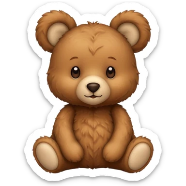 teddy bear with perked ears sticker