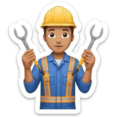 Electrician with Wire Cutters Open sticker