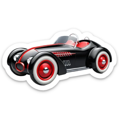 Hot rod Cat Woman’s retro futuristic Catmobile rc car  sticker