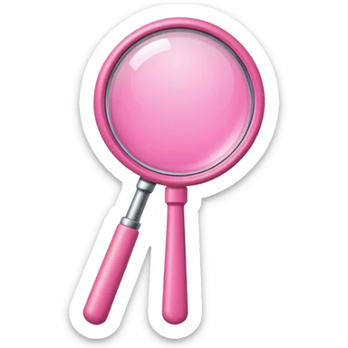 pink magnifying glass sticker
