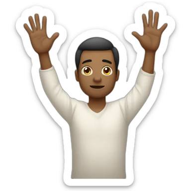 It was not me, I am innocent.  man raising palms up in surrender and staring sticker