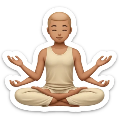 An image of a person in a meditation pose, in the style of a 1C interface icon:Company sticker