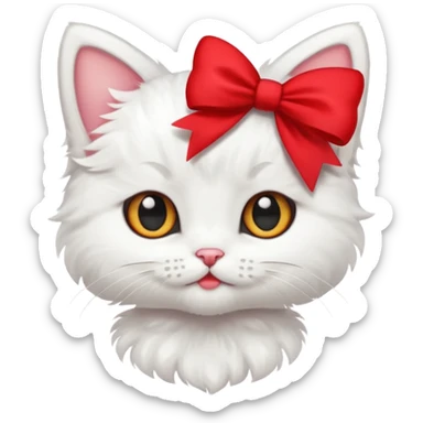 Kitten wearing bow sticker