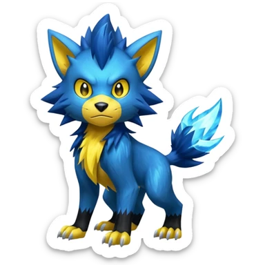 Shiny Colorful Crazy Manic Feral Manectric-Luxray-Electrike-Pokémon-Fakémon-fusion sticker