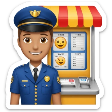 ticket seller at booth sticker