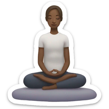 Mindful Meditation - A person meditating in a calm pose. sticker