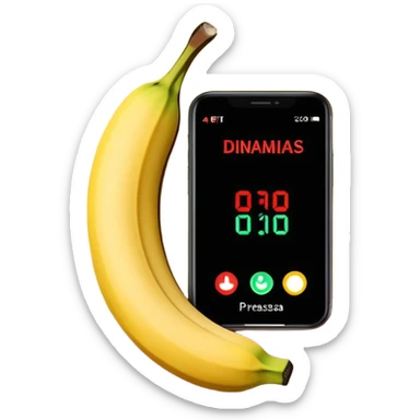 um explosivo improvisado composto por sete bananas de dinamite vermelhas presas por fita preta. O dispositivo inclui um temporizador digital de LED vermelho e uma placa de circuito com fios coloridos e um botão de ativação. Tudo está isolado sobre um fundo branco. sticker