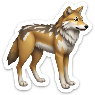 Coywolf With Shiny Tribal Markings Full Body sticker