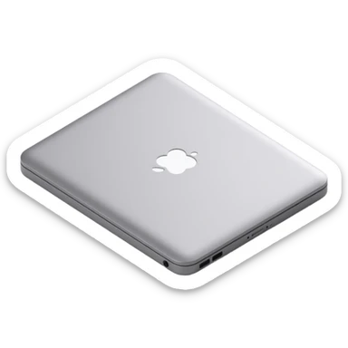a realistic MacBook laptop in skeuomorphism style sticker
