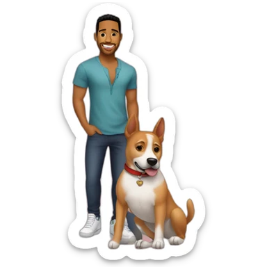 Romeo santos with a dog sticker