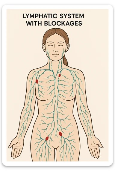Donna con sistema linfatico bloccato sticker