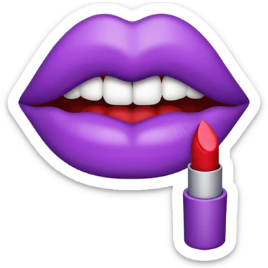 emoji marca de beijo de batom na cor do batom roxa sticker