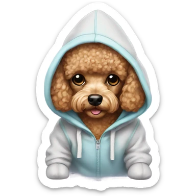 Toy poodle with a hoodie sticker