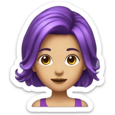fille au cheveux violet debout sticker