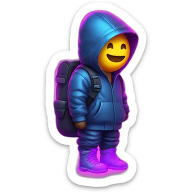 Juicy booty neon sign style man rain sticker