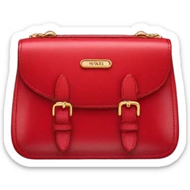 Prada purse in red with leather outlining sticker