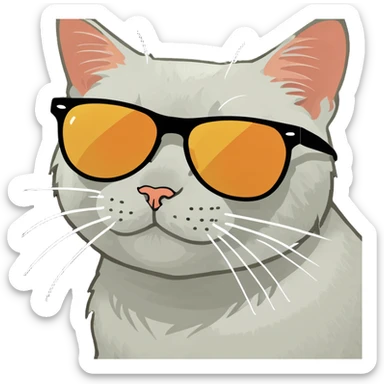 Cat with sunglasses sticker