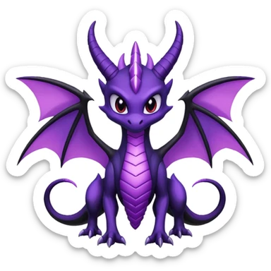 Spyro-Cynder-Lunala-Fakémon-hybrid-creature (full body)  sticker