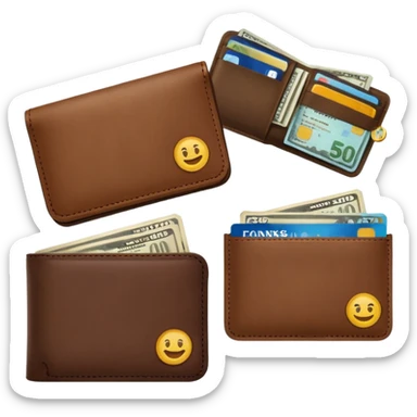 Two wallets side by side, one empty with overdraft fee -$35, one full labeled “$20K savings”, icons of banks and bills around, emoji-style realism sticker