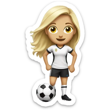 blonde hair girl playing soccer sticker
