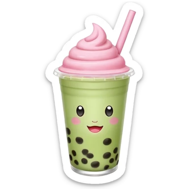 Baby pink matcha boba sticker