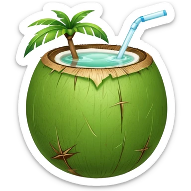 Green Coconut water sticker