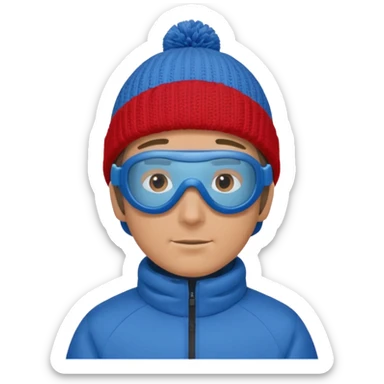 a short man skiing sticker