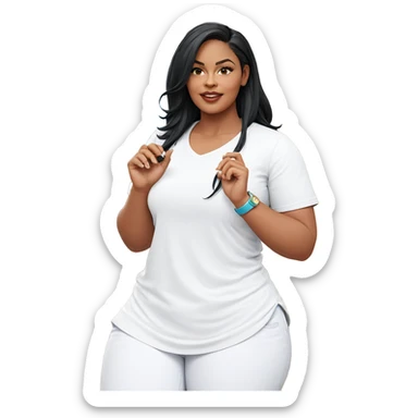 curvy girl in casual outfit sticker