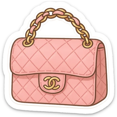 Luxury Chanel handbag pink sticker