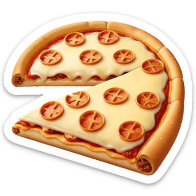 pizza logs snack, whole and sliced open, gooey cheese sticker