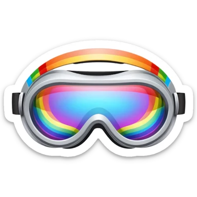 silver simulation rainbow visor goggles sticker