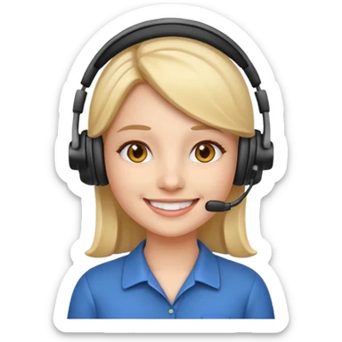 HR girl with a headset emoji sticker