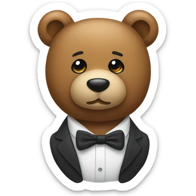 Teddy bear with a bow sticker