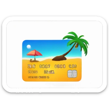 credit card with tropical island on it sticker