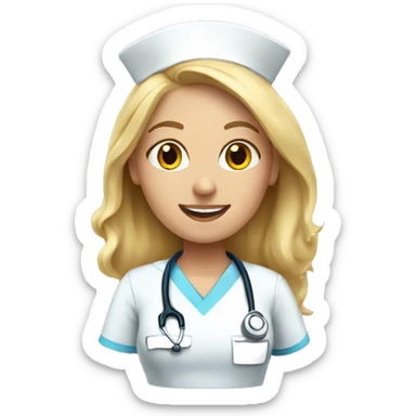 Blonde nurse sticker