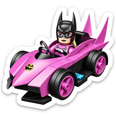 Hot wheels Lego BatGirl’s stealth burglar sporty futuristic pursuit mobile two seater car (reclined seating position) sticker