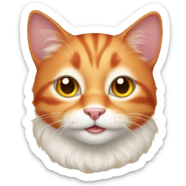 Smiling cute red cat with amber eyes sticker