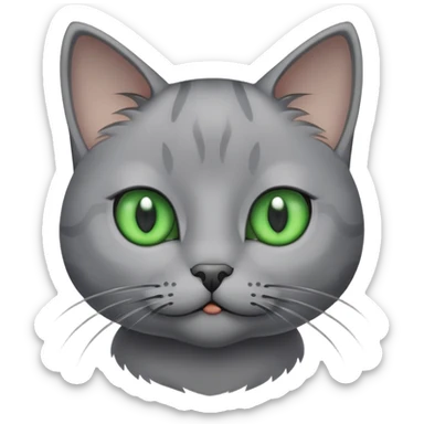Gato gris ojos verdes diciendo hola sticker