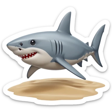 Shark at the beach sticker