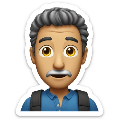 Italian man have a surprised  sticker