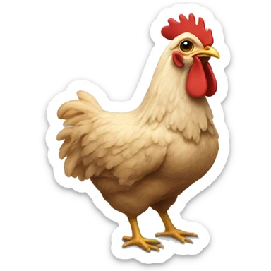 Chicken wearing a 56 jersey sticker