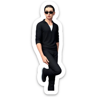 cool guy in black outfit sticker