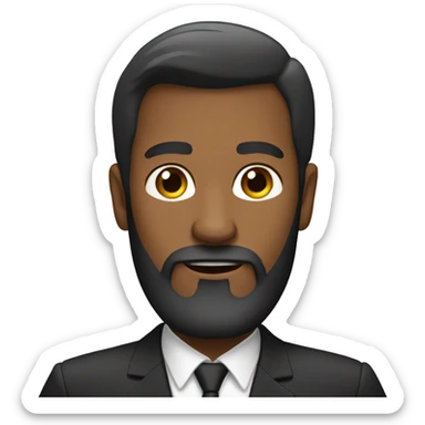 Man with a beard in a tight suit sticker