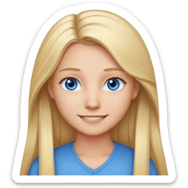 Responsibility for one's decisions and determination in the image of a smiling girl with long blond hair and she has blue eyes sticker